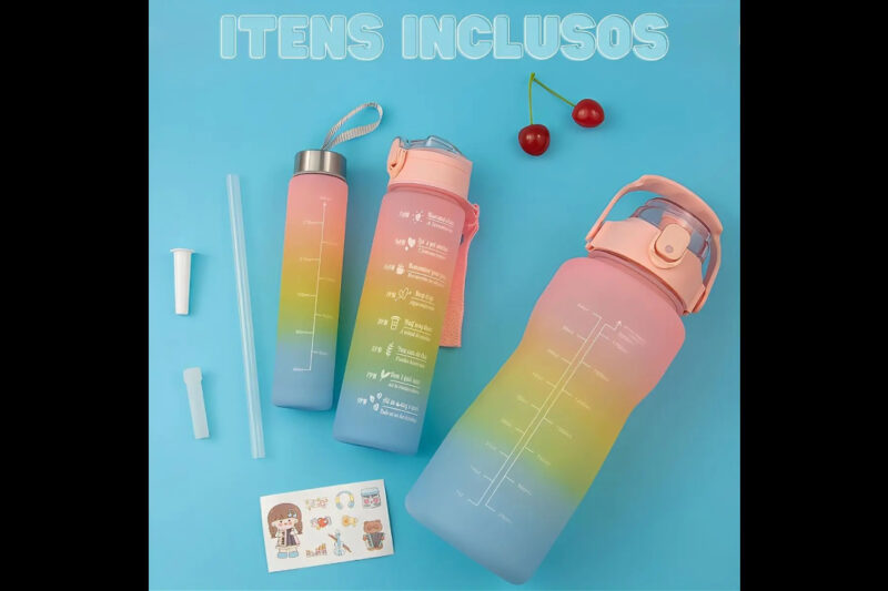 Kit 3 Garrafas Motivacionais de Água: Vale a Pena para Bater a Meta Diária de Hidratação?