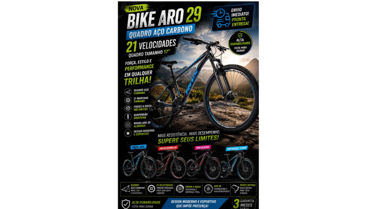 Vale a Pena? O Segredo por Trás da Mountain Bike Aro 29 RWX 21V bicicleta mountain bike rwx aro 29 com freio a disco e 21 marchas modelo em aço carbono