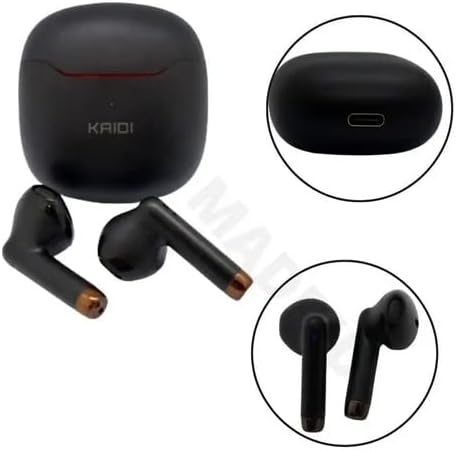 Fone Bluetooth Kaidi KD-771: Vale a Pena Comprar um TWS Barato? Detalhes dos fones Kaidi KD-771 mostrando a entrada USB-C e o design
